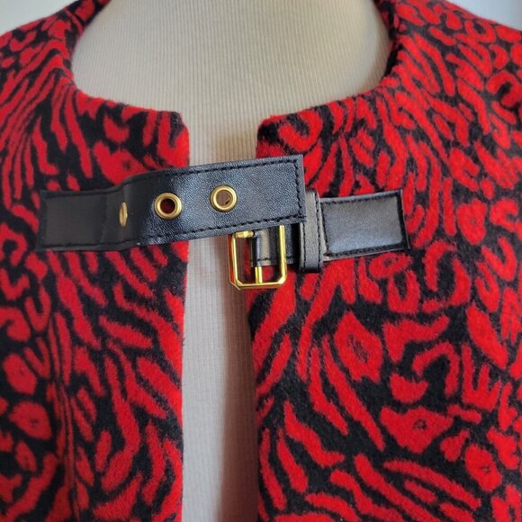 FOCUS 2000 Red/Black Women’s Fall Animal Print Poncho (Size: S/M) - Picture 7 of 16